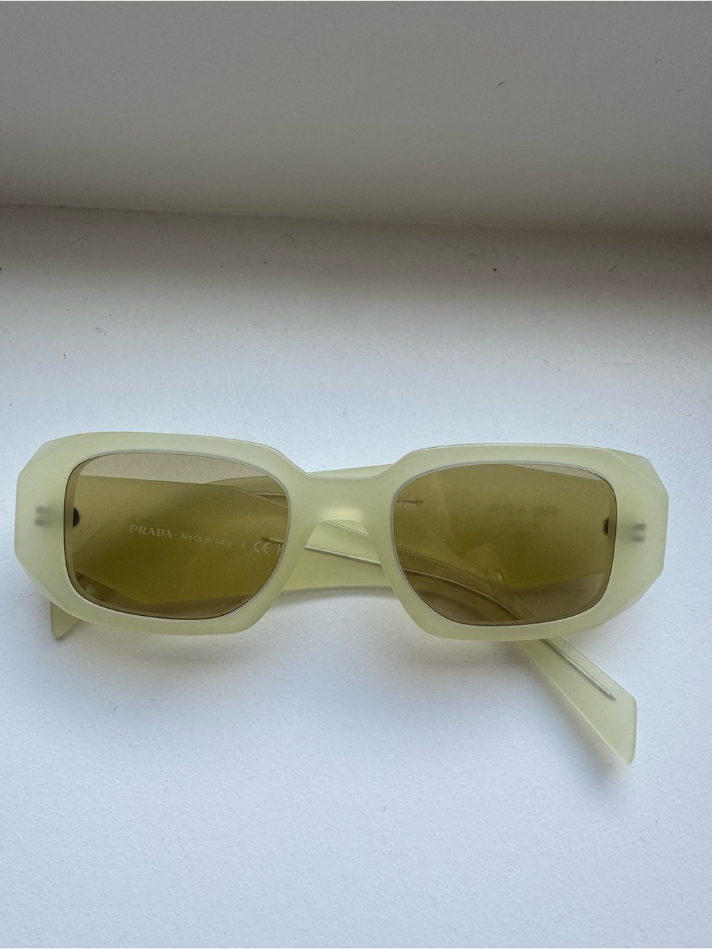 Prada PR 17WS Frosted Pale Yellow Sunglasses